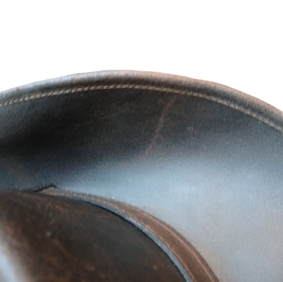 Vintage Brown Leather Cowboy Hat size Small - Picture 12 of 13